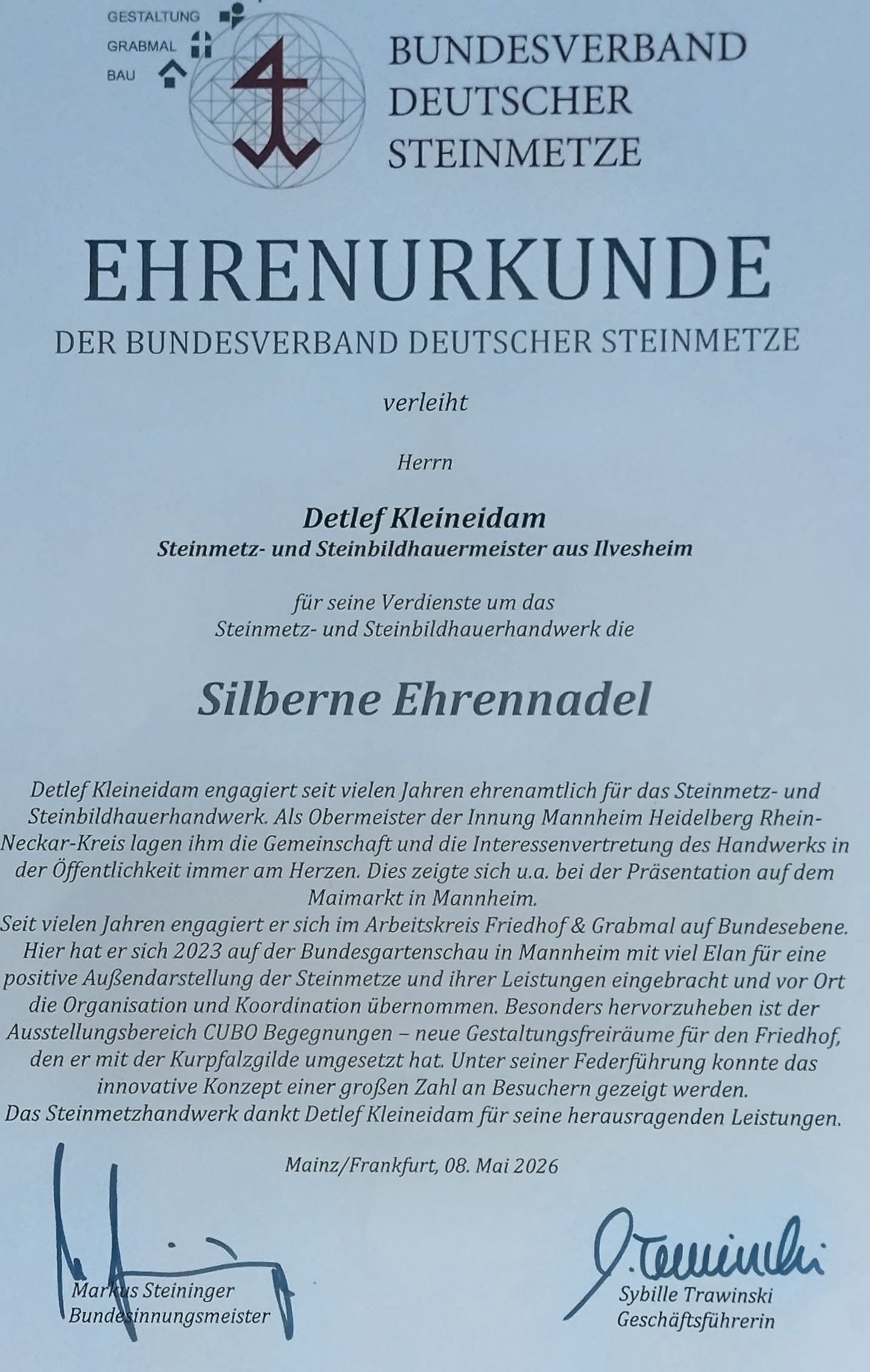 silberne ehrennadel biv